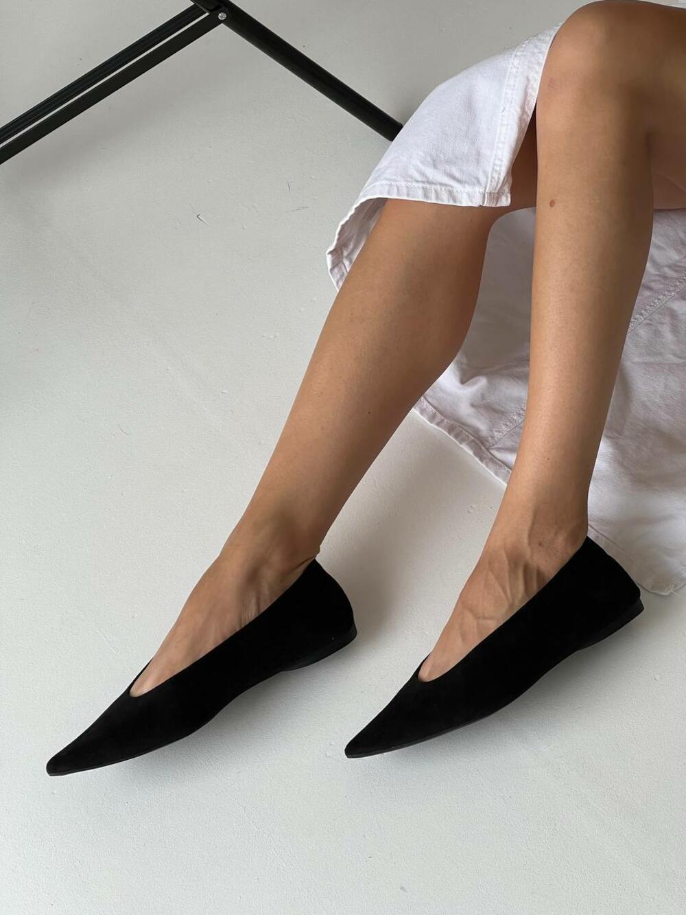 Балетки з гострим носком, М3585 чорний, 41