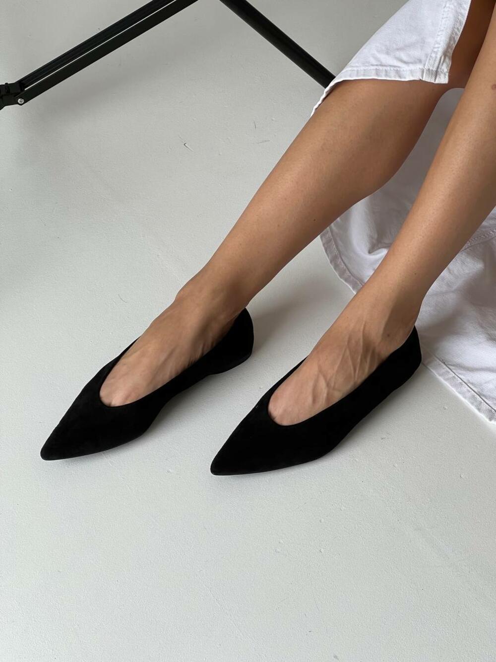 Балетки з гострим носком, М3585 чорний, 41