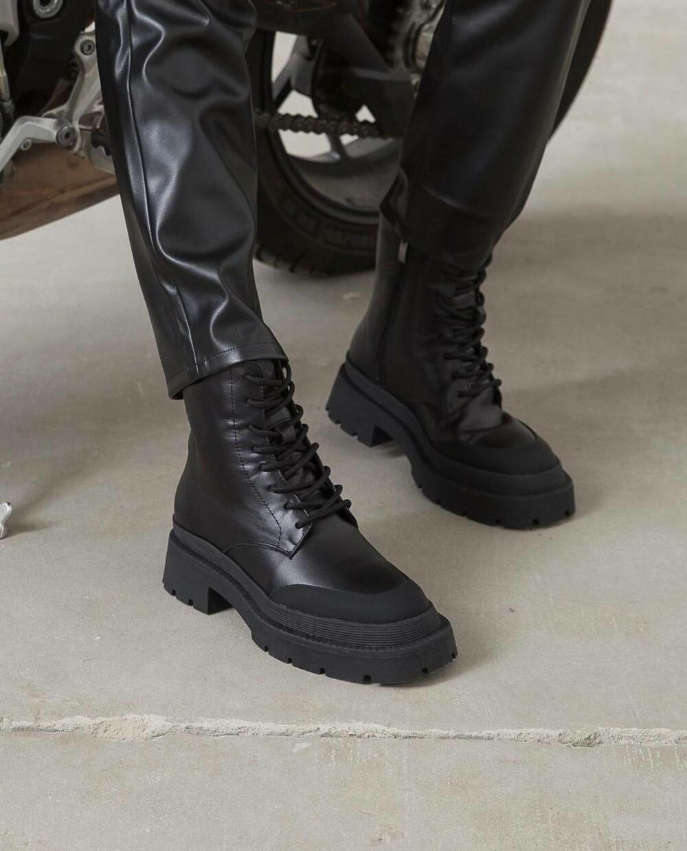 Ботінки шнурівка, матовий носок, ЗИМА, Б-4-21181 чорний, 40