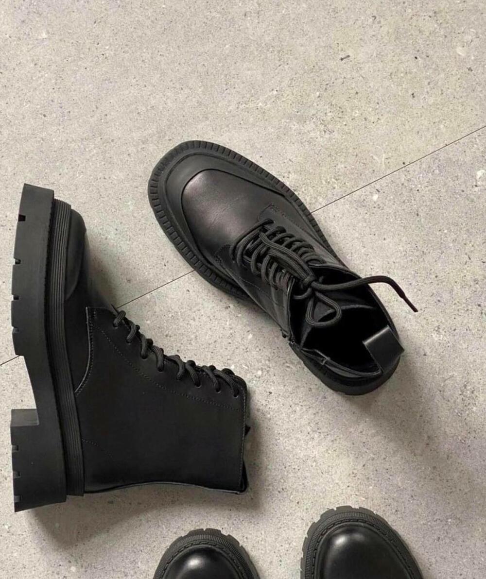 Ботінки шнурівка, матовий носок, ЗИМА, Б-4-21181 чорний, 40