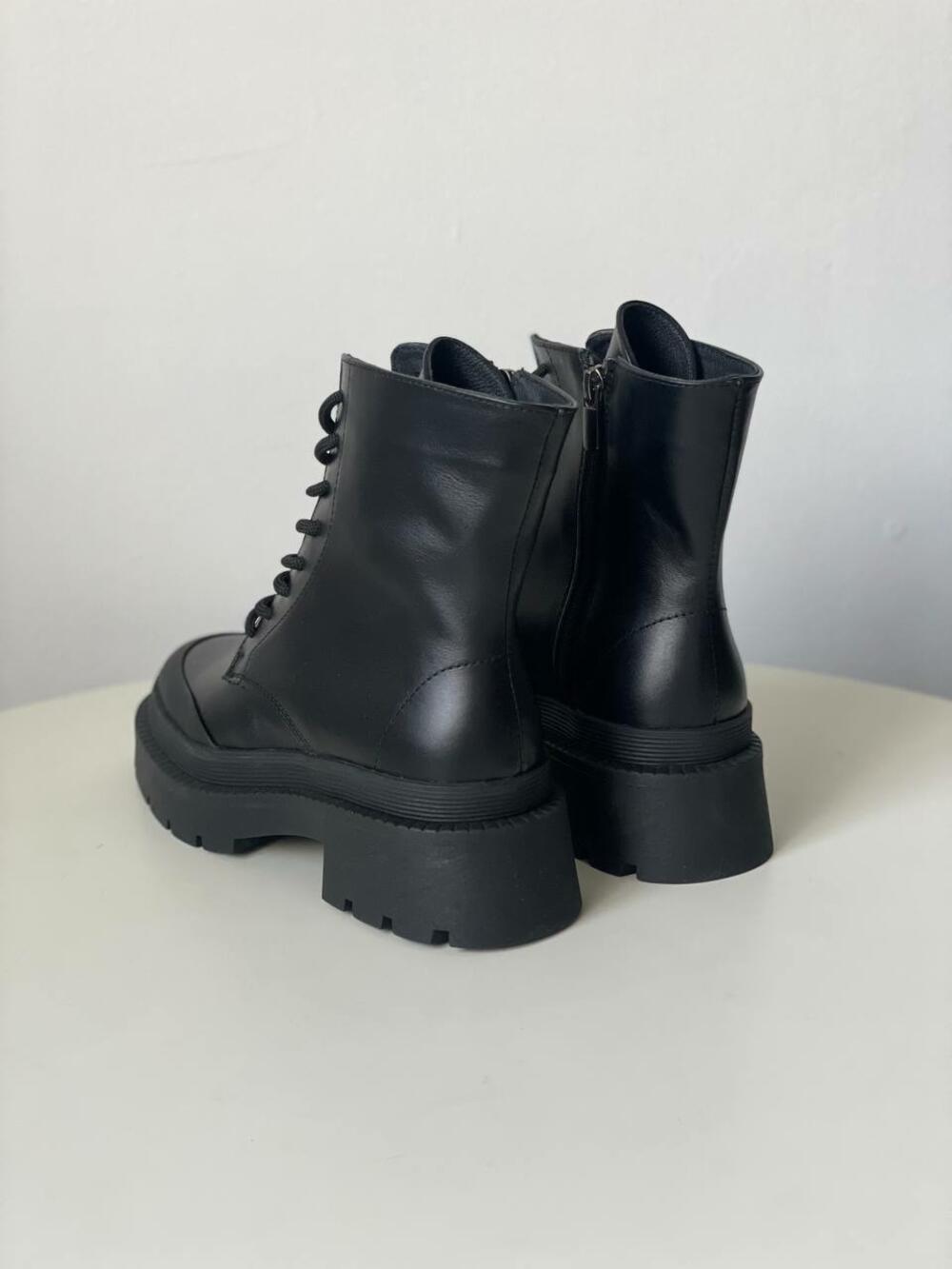 Ботінки шнурівка, матовий носок, ЗИМА, Б-4-21181 чорний, 40