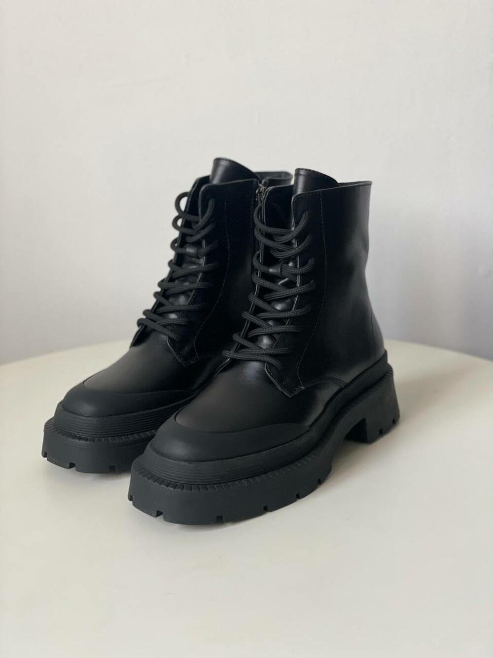 Ботінки шнурівка, матовий носок, ЗИМА, Б-4-21181 