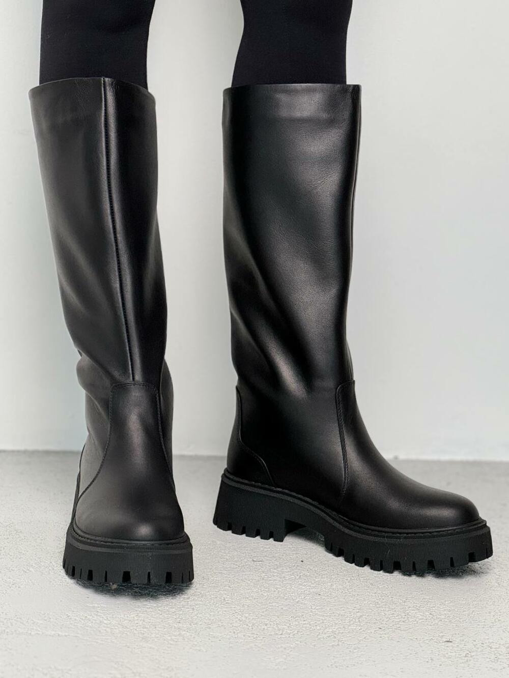 Чоботи труби класичні, ЗИМА, 21352 чорний, 36