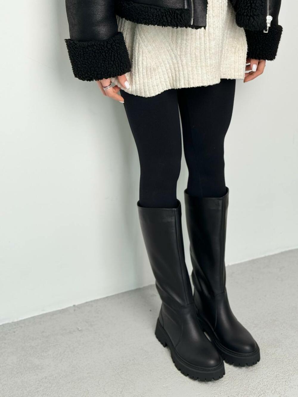 Чоботи труби класичні, ЗИМА, 21352 чорний, 36