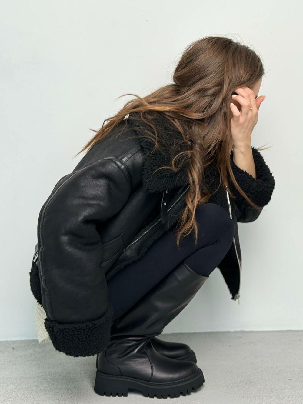 Чоботи труби класичні, ЗИМА, 21352 чорний, 36