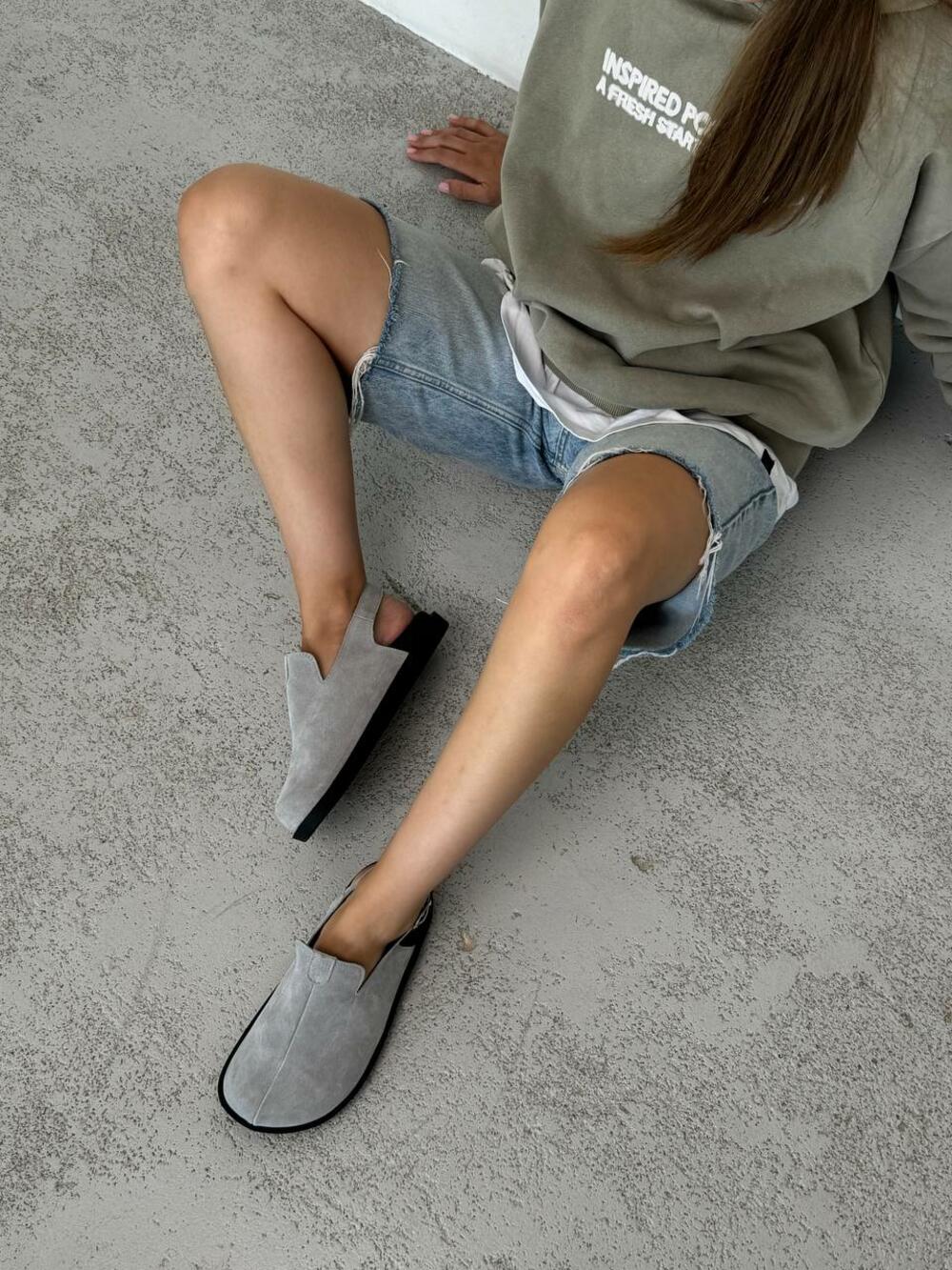 Клоги натуральні, 246 сірий, 41