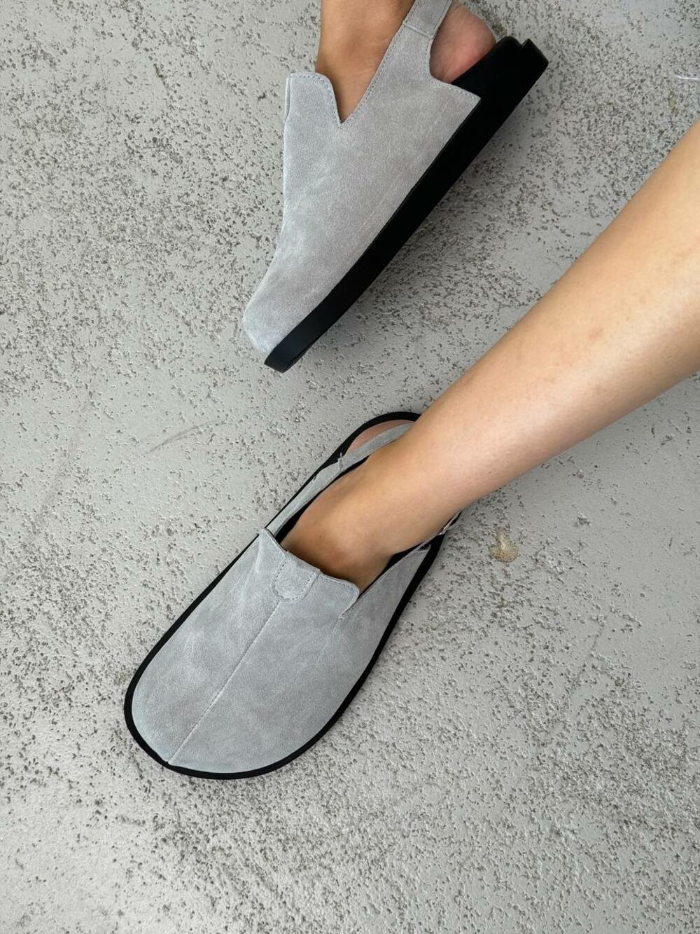 Клоги натуральні, 246 сірий, 41