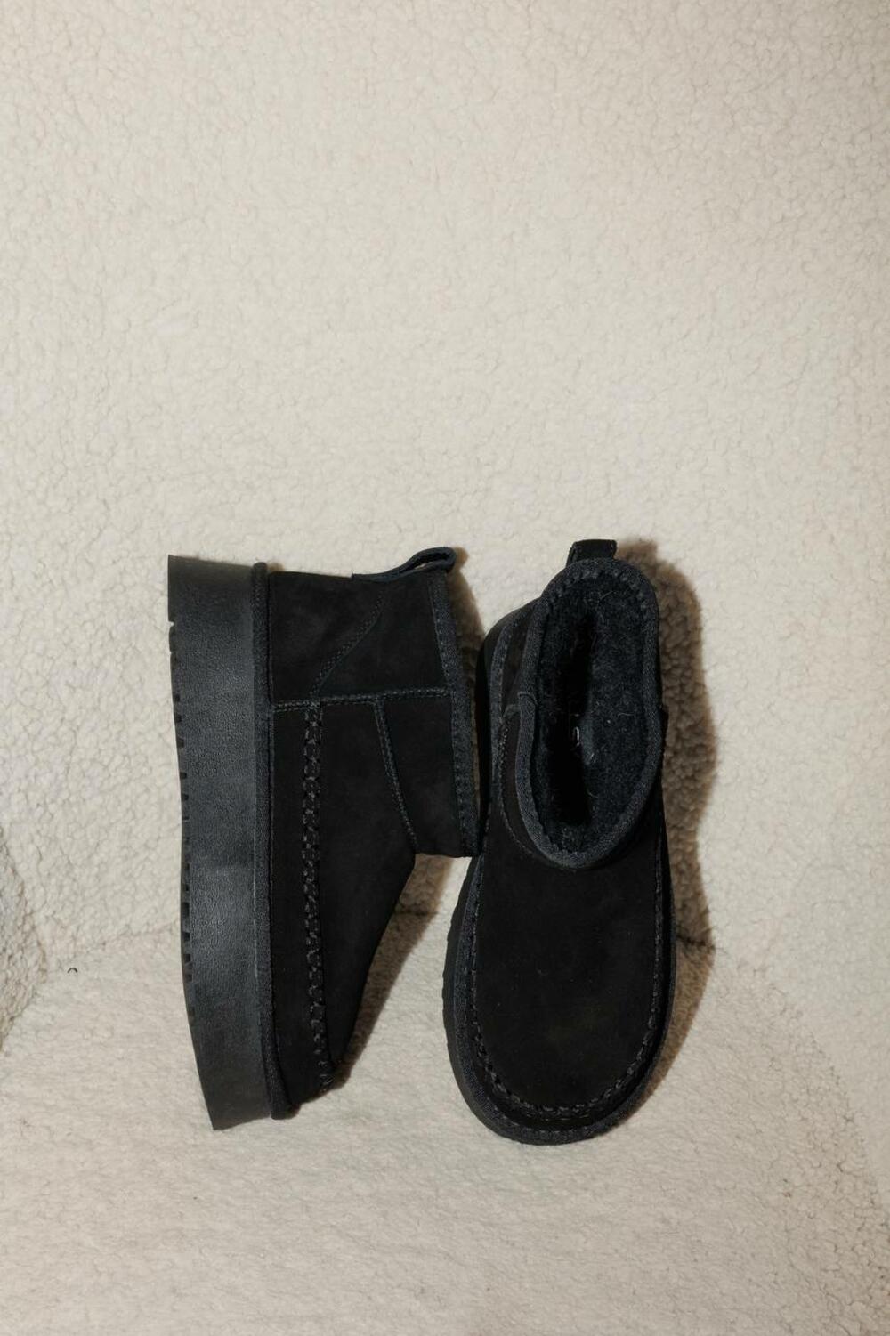 Угги mini platform з декоративним швом, 239051-28N-A чорний, 40