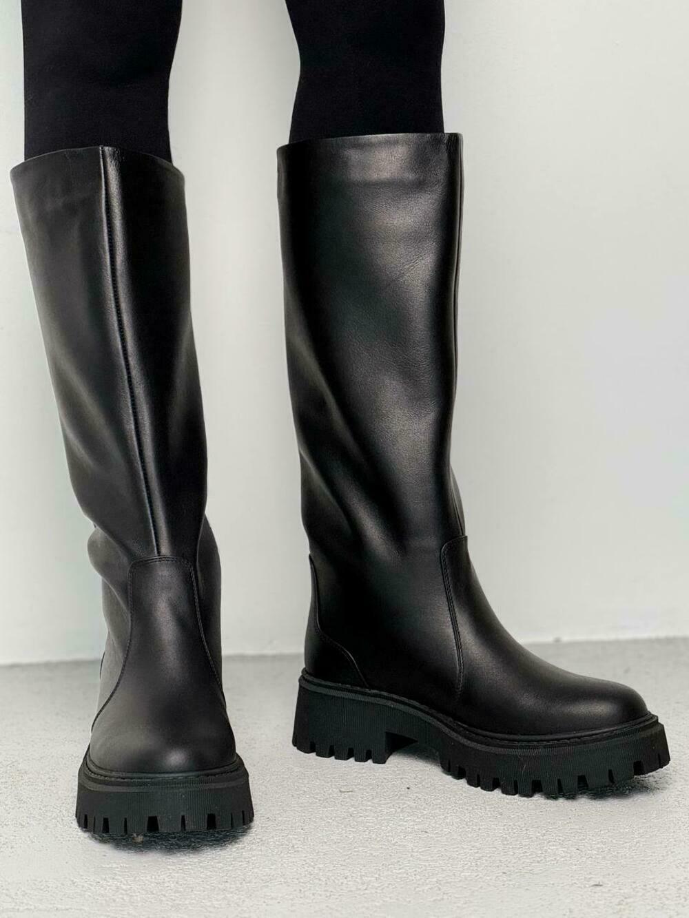 Чоботи труби класичні, ЗИМА, 21352 чорний, 38