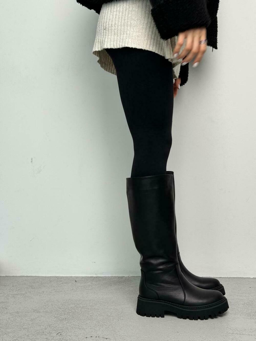 Чоботи труби класичні, ЗИМА, 21352 чорний, 38