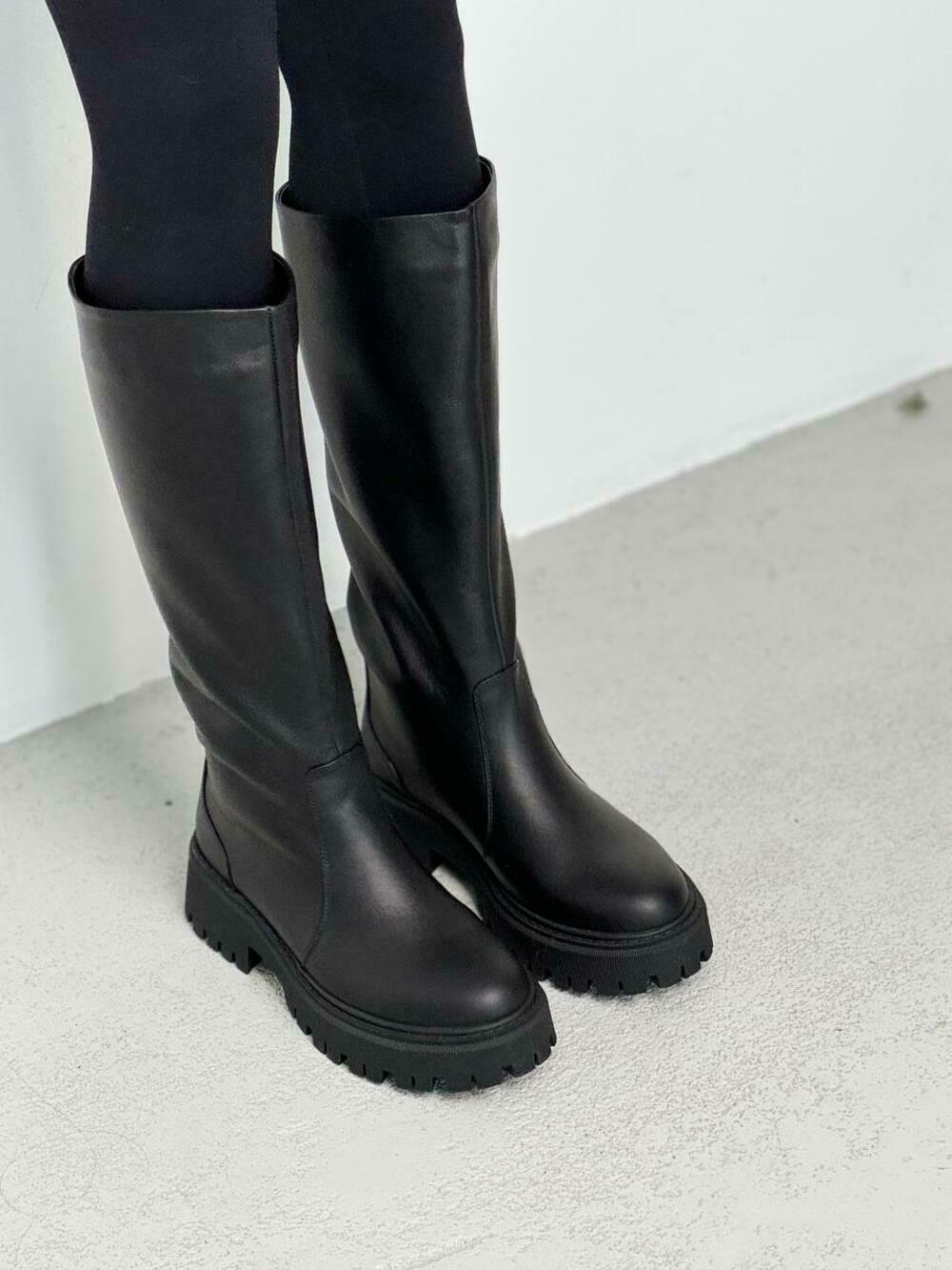 Чоботи труби класичні, ЗИМА, 21352 чорний, 38