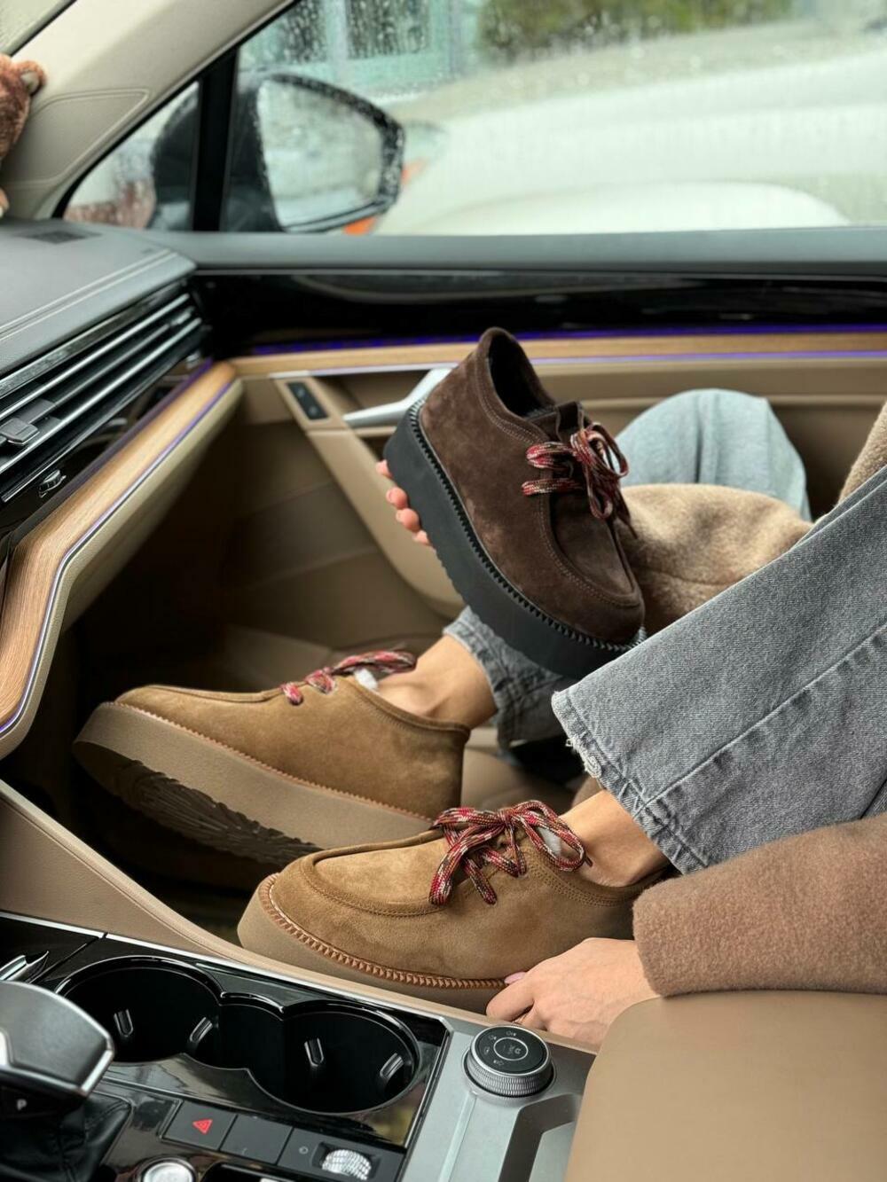 Лофери з кольоровою шнурівкою, ХУТРО, К-15-Юга кастор, 37