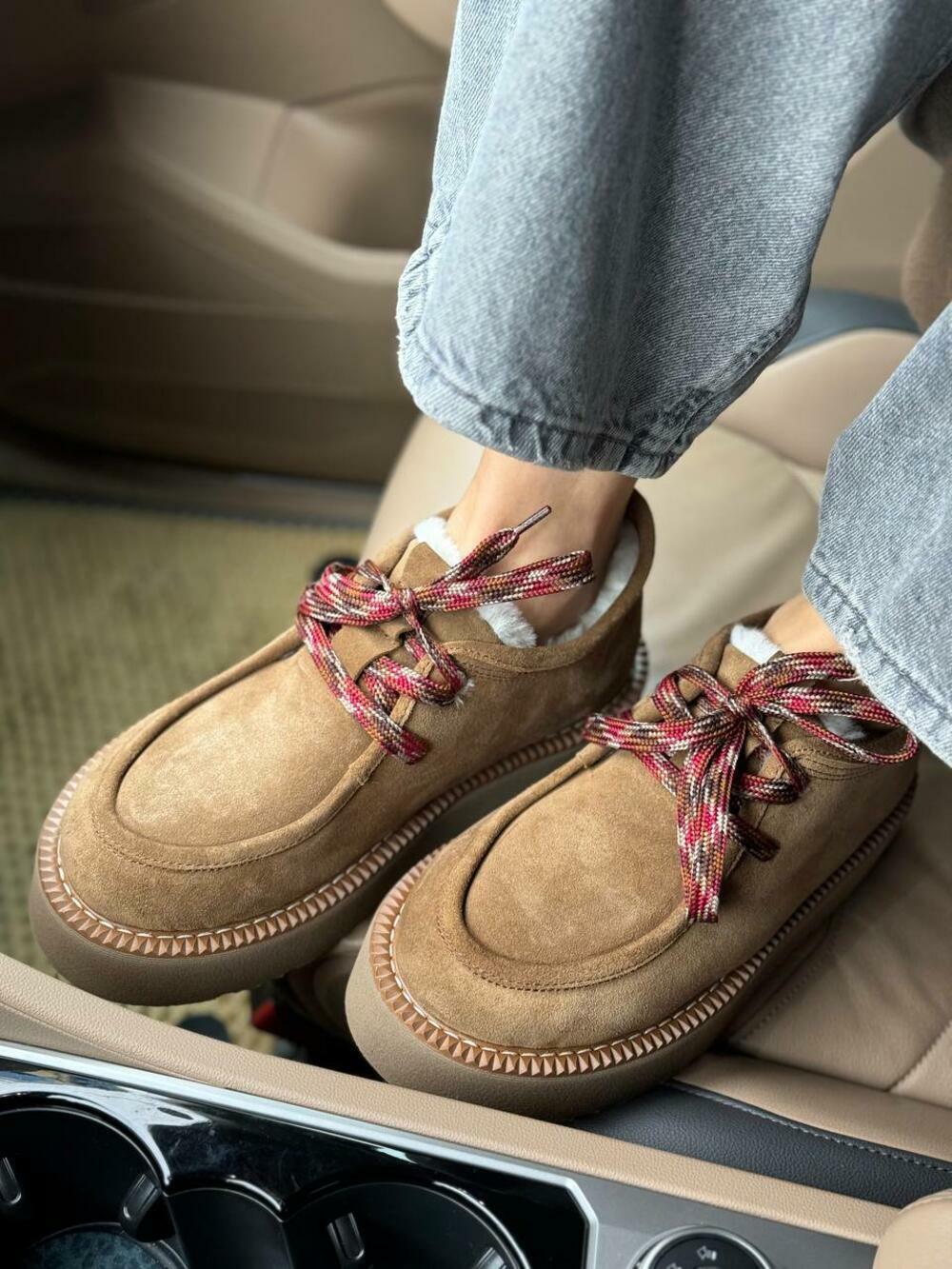 Лофери з кольоровою шнурівкою, ХУТРО, К-15-Юга кастор, 37