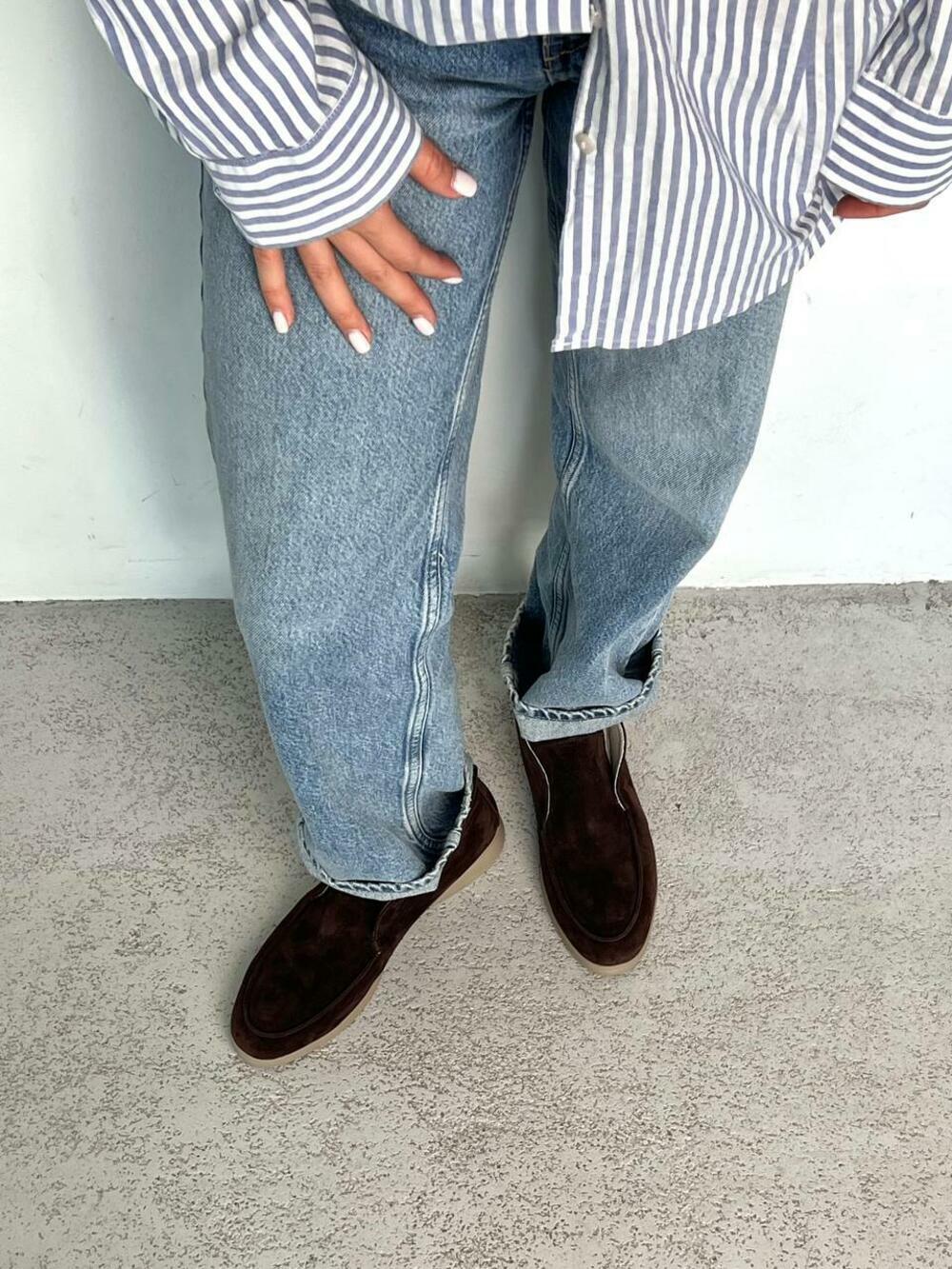 Лофери високі натуральні «Хіларі», БАЙКА, T0224 Шоколад, 39