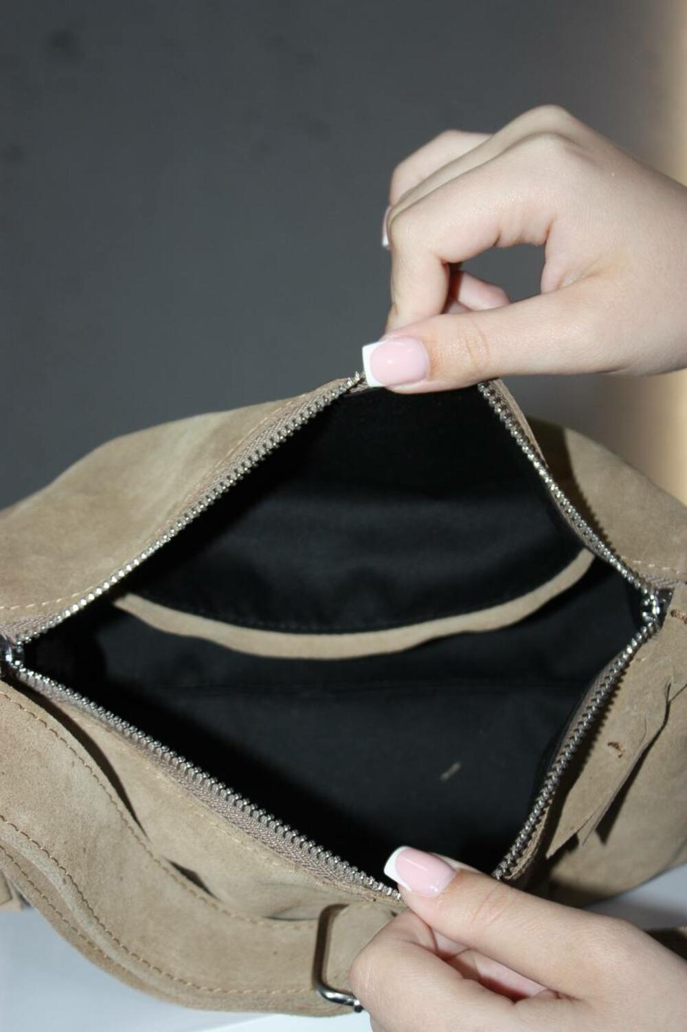 Сумка замшева, 1054 пісок