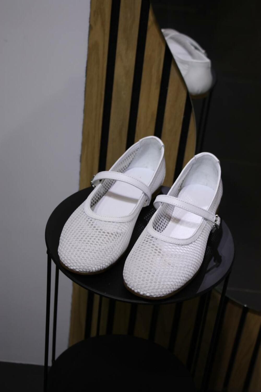 Сітчасті балетки Емілі, 0023 білий, 40