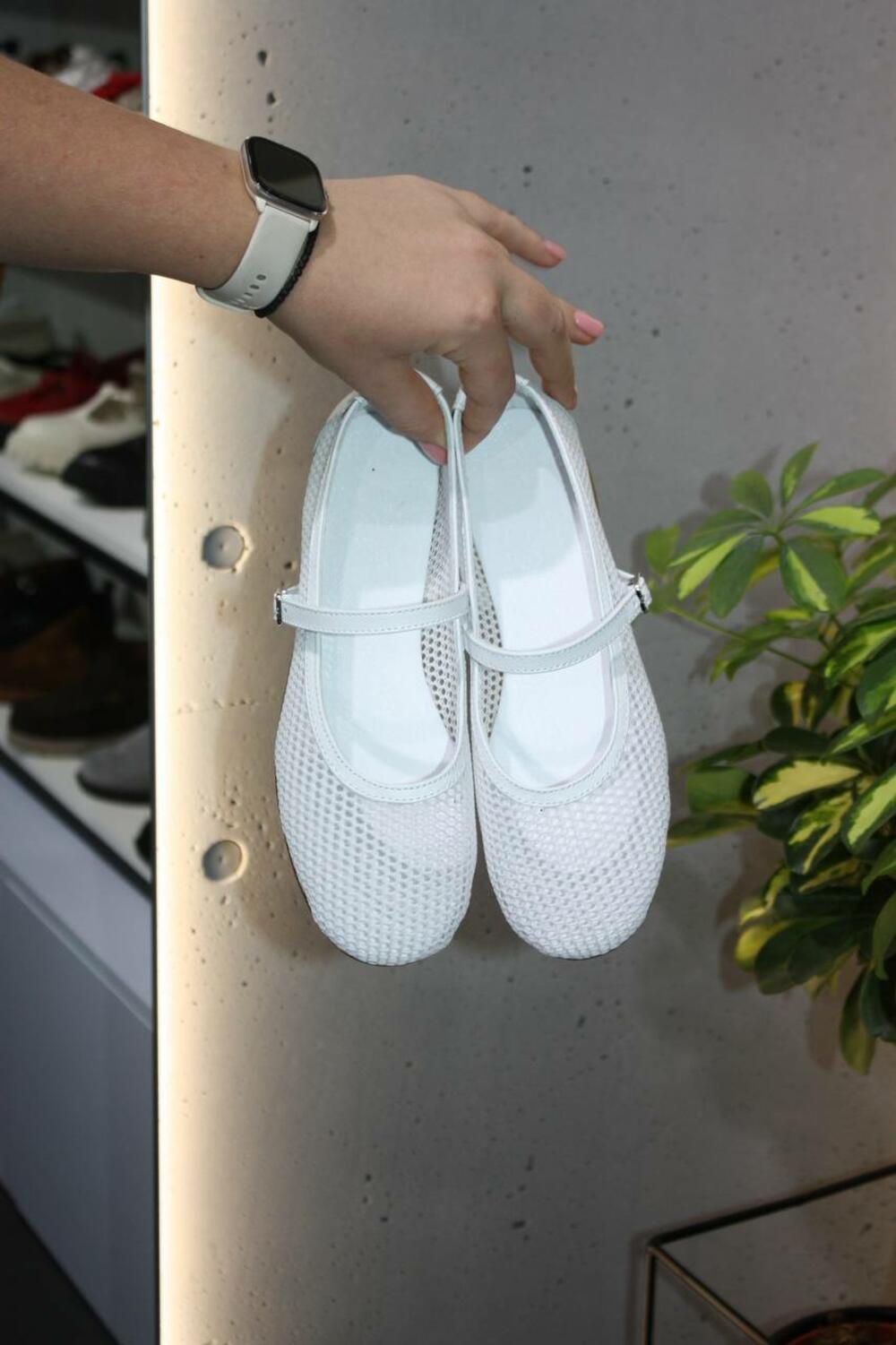 Сітчасті балетки Емілі, 0023 білий, 37