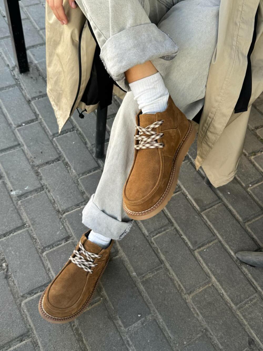 Черевики зі шнурівкою, 451-0079 кемел, 36