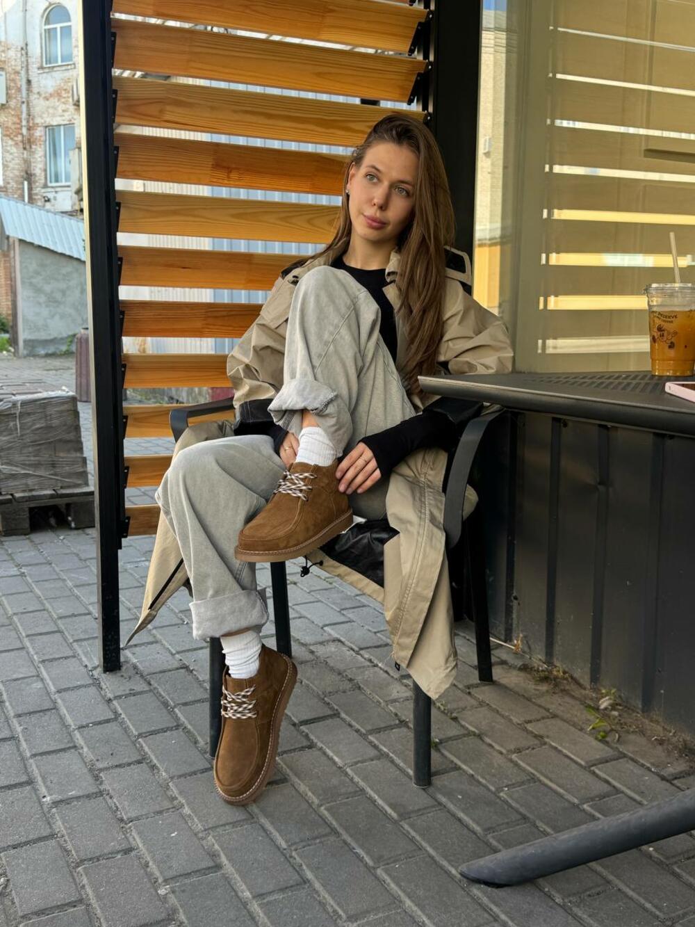 Черевики зі шнурівкою, 451-0079 кемел, 36