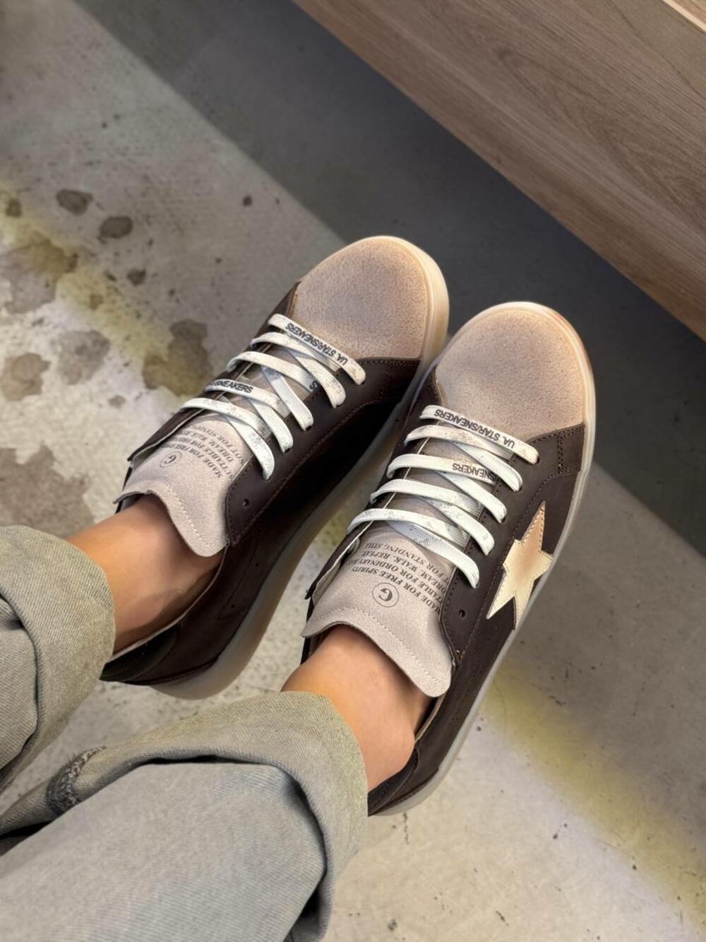 Кеди Зірка з потертостями, 2503.77215217.206 коричневий, 36