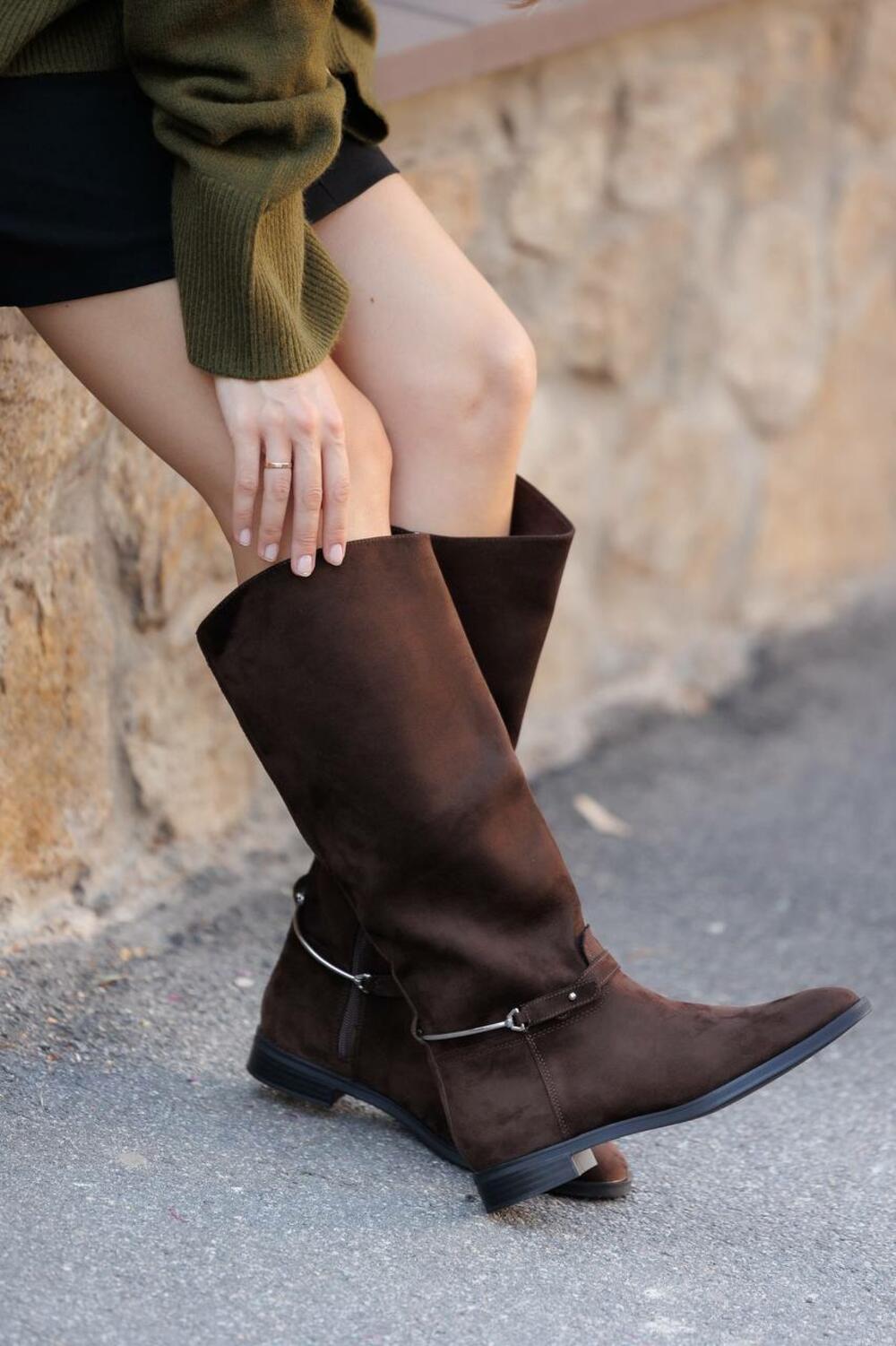 Жокейські чоботи з зйомним аксесуаром, M5830 Шоколад, 41