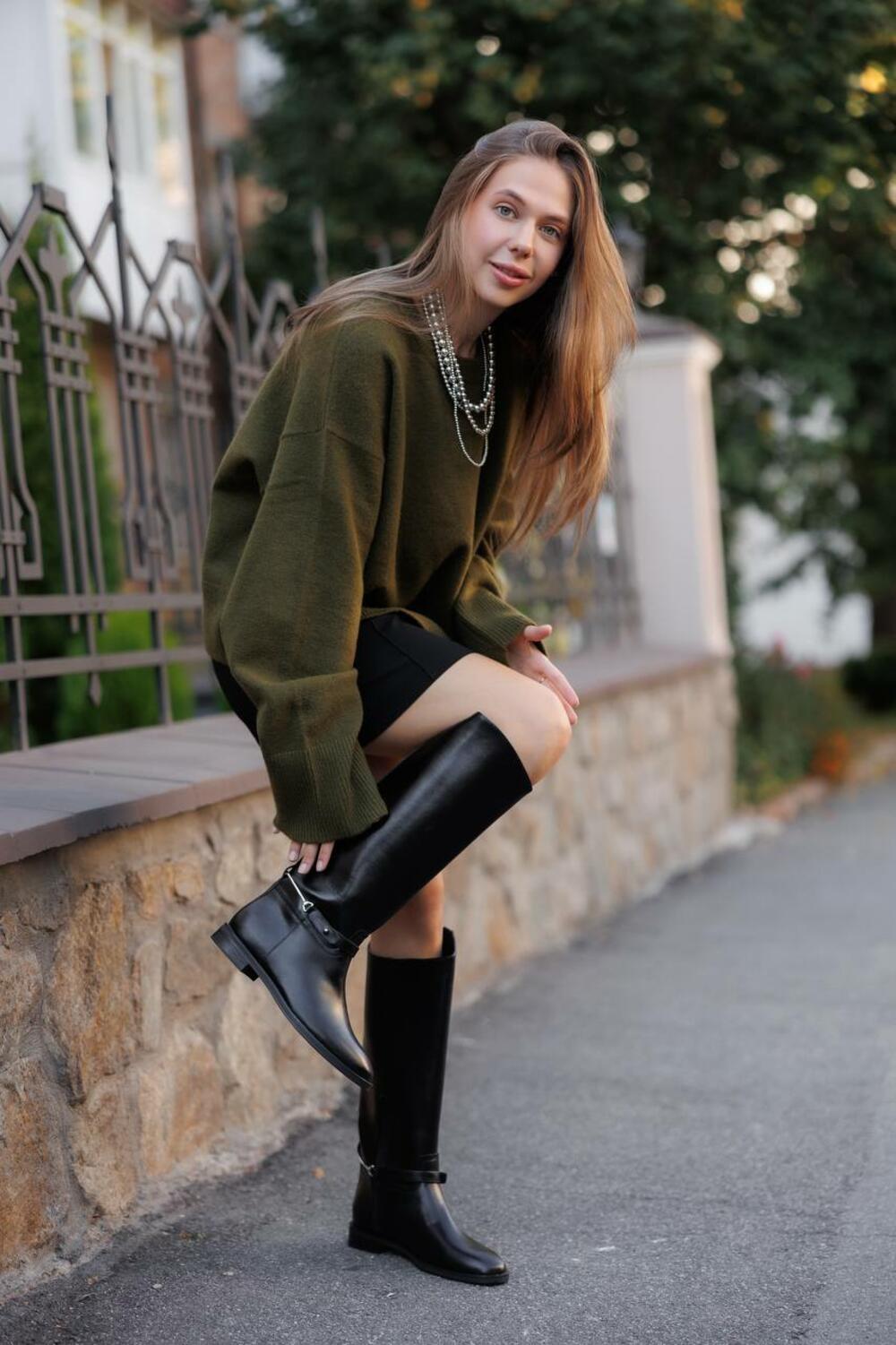 Жокейські чоботи з зйомним аксесуаром, M5830 чорний, 41