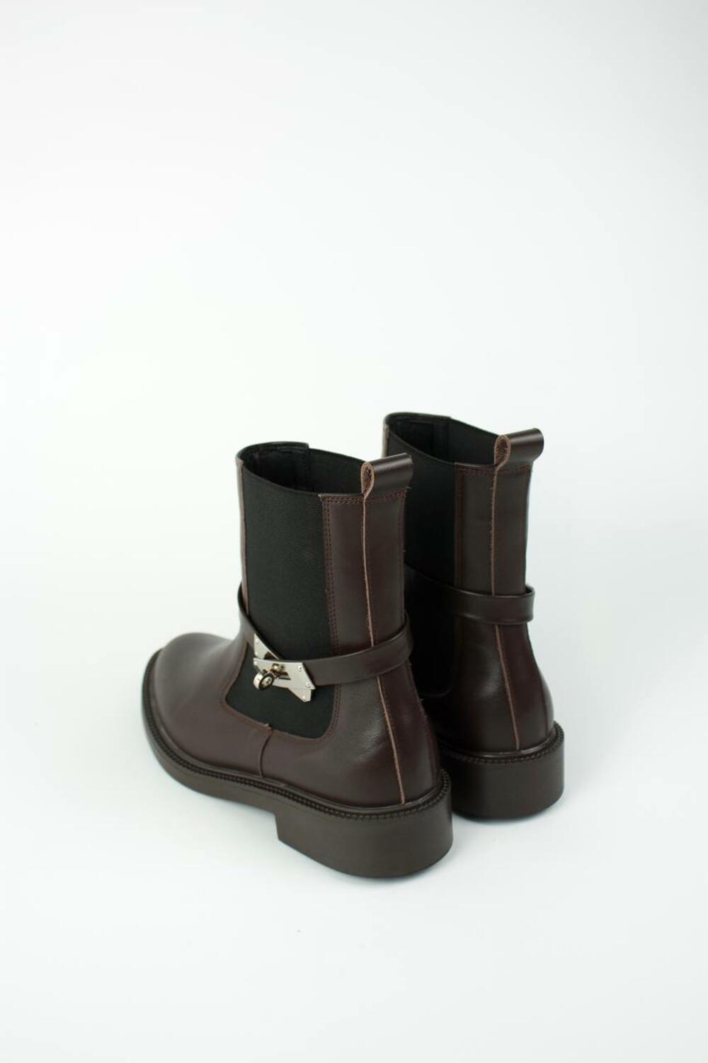 Челсі з подвійними резинками та зйомним ремінцем, В0925 коричневий, 41