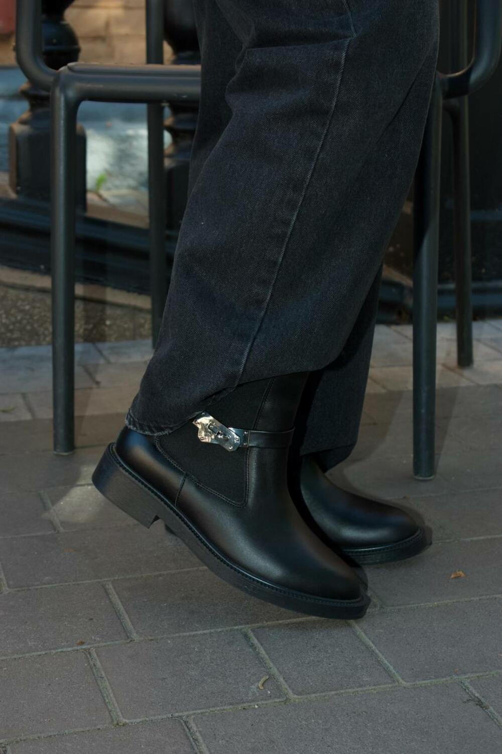 Челсі з подвійними резинками та зйомним ремінцем, В0925 чорний, 41