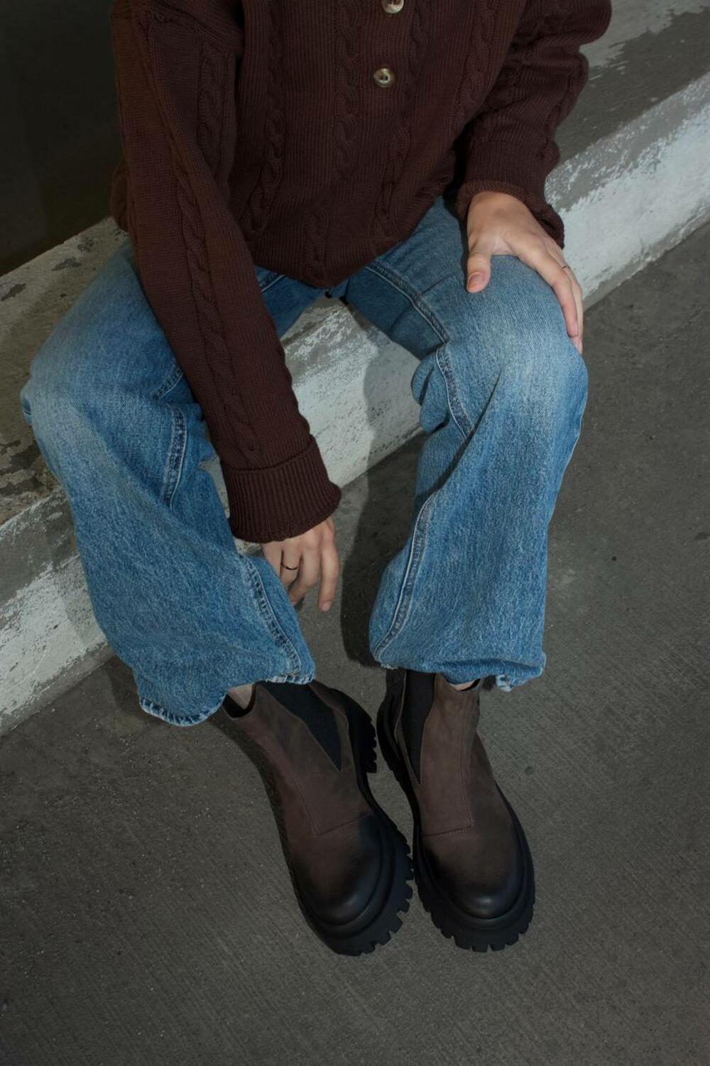 Класичні Челсі з резинкою, В-170-411 Шоколад, 40