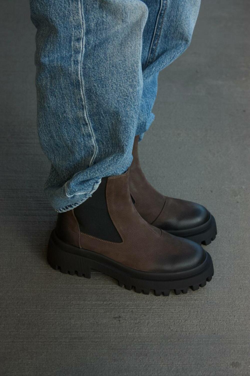 Класичні Челсі з резинкою, В-170-411 Шоколад, 40