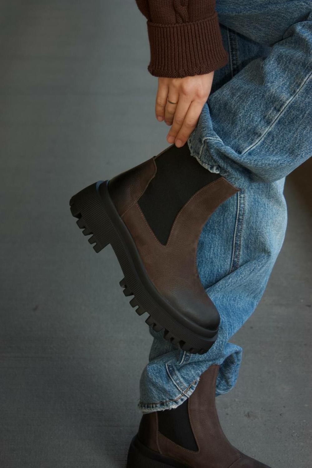 Класичні Челсі з резинкою, В-170-411 Шоколад, 40