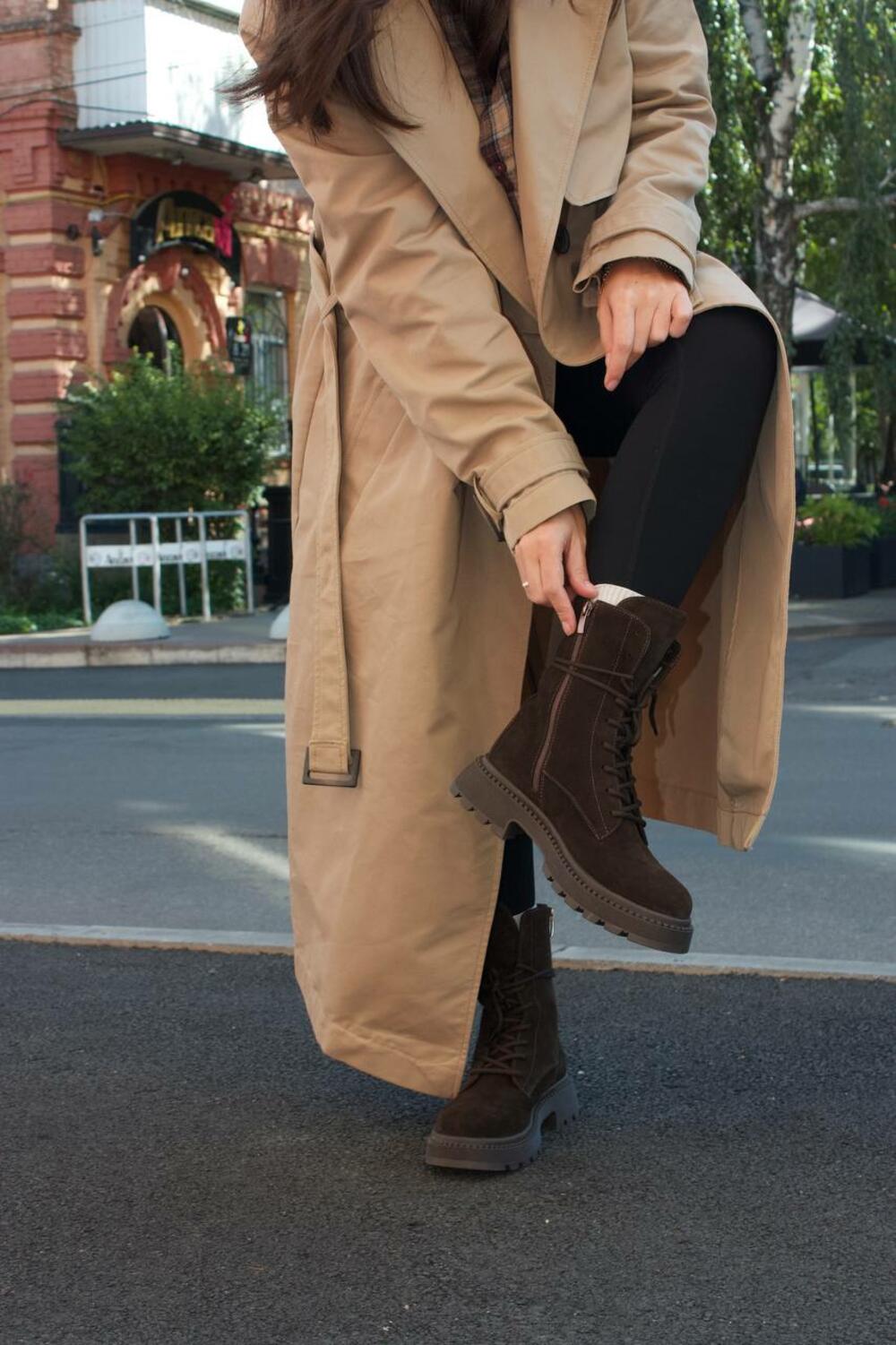 Черевики Поліна зі шнурівкою, 2525 Шоколад, 41