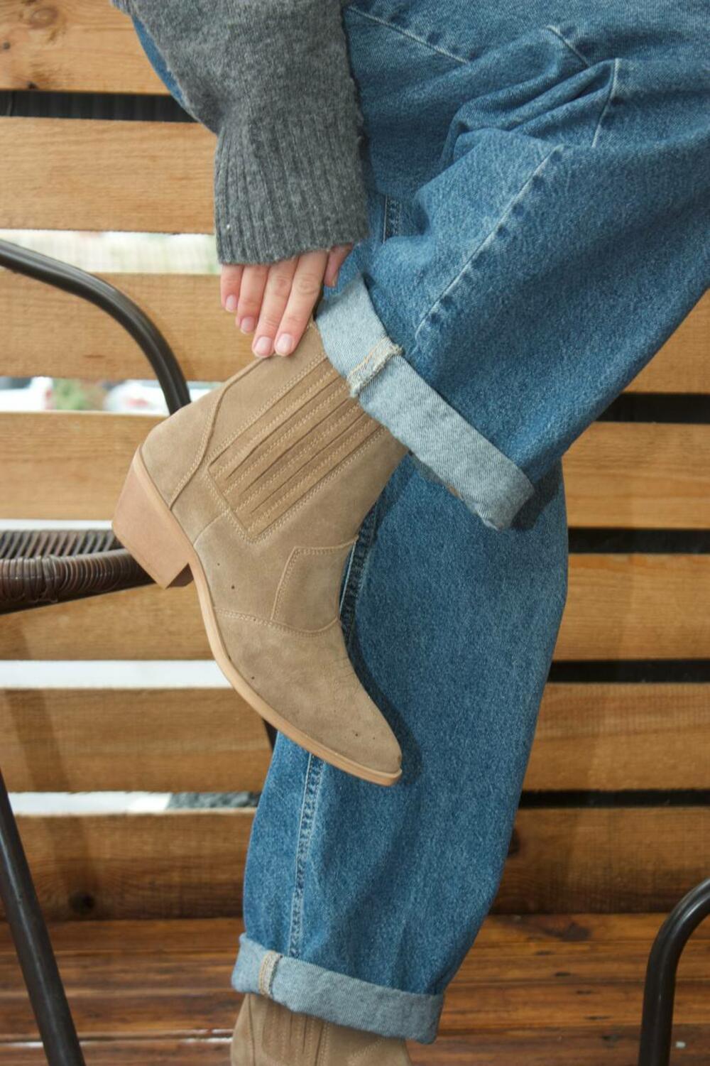 Ковбойки натуральні низькі, К-4-10104 кастор, 37