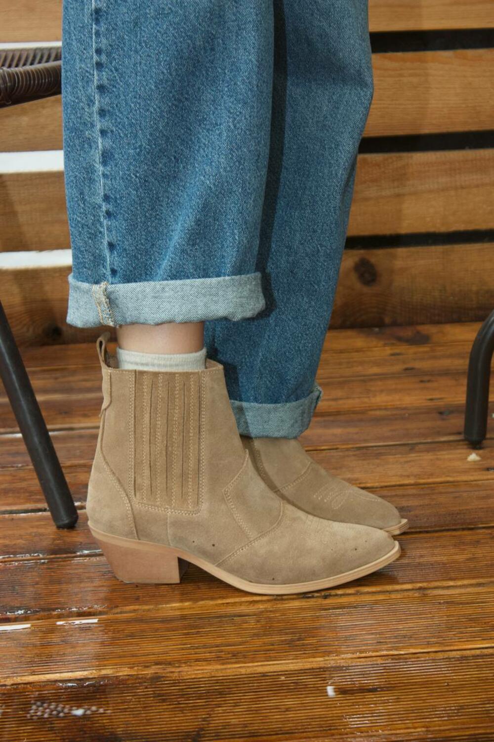 Ковбойки натуральні низькі, К-4-10104 кастор, 37