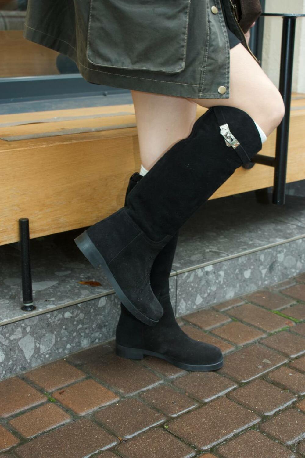 Чоботи жокейські, ЗАМШ, C-7-2555 чорний, 40