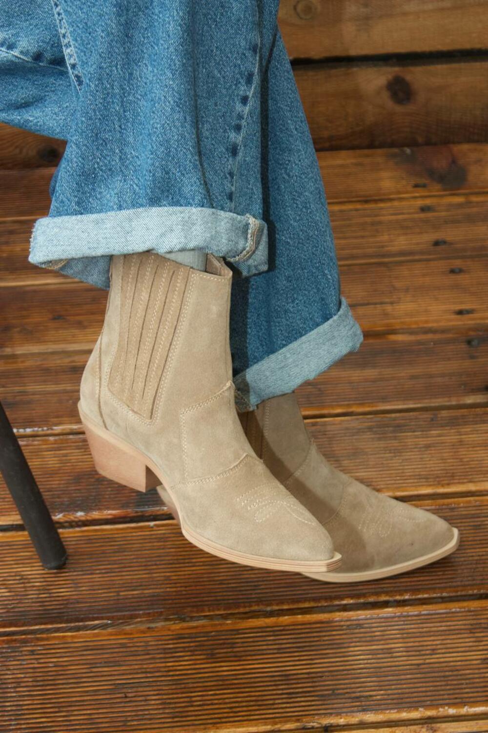 Ковбойки натуральні низькі, К-4-10104 кастор, 37