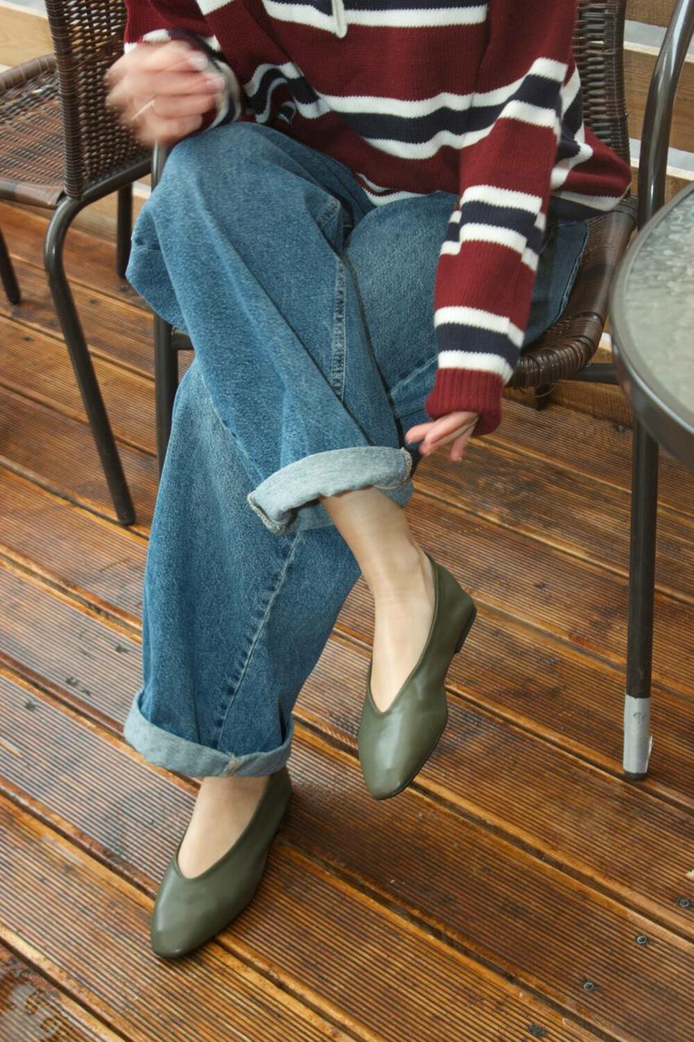 Балетки класичні, M5595 хакі, 39