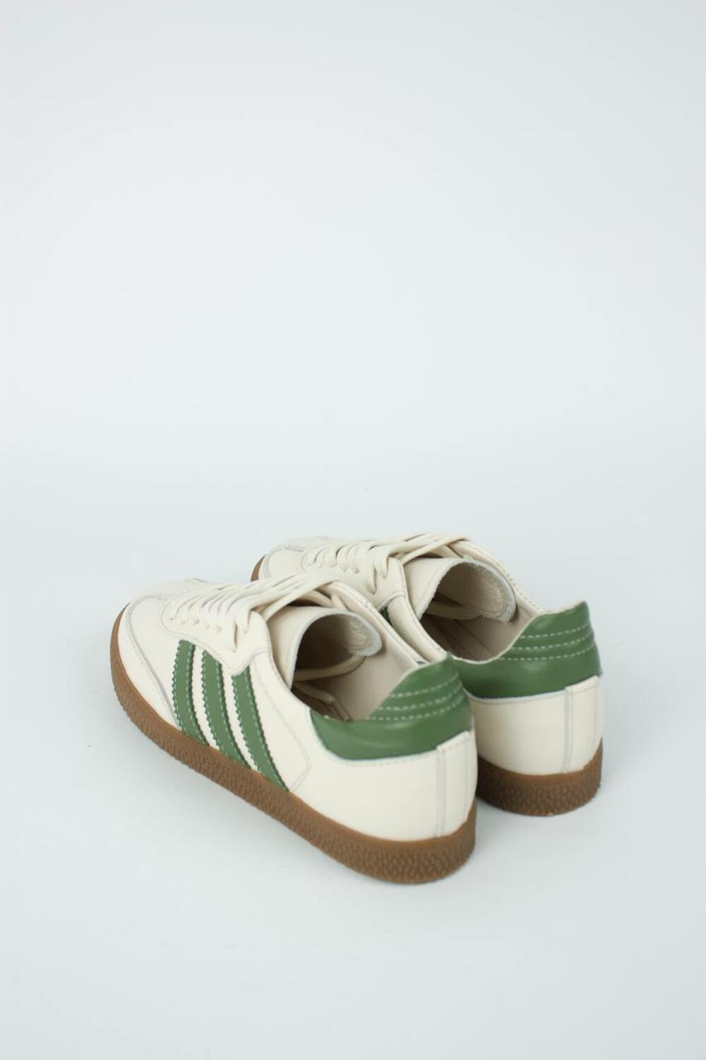 Кеди "три полоси", ШКІРА, Т-1-21413 лотос+зелений, 39