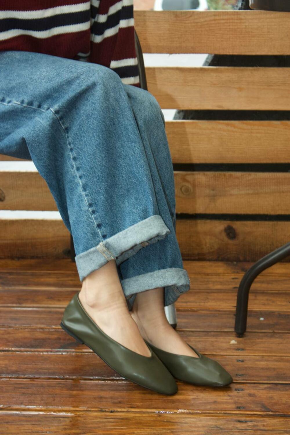 Балетки класичні, M5595 хакі, 39