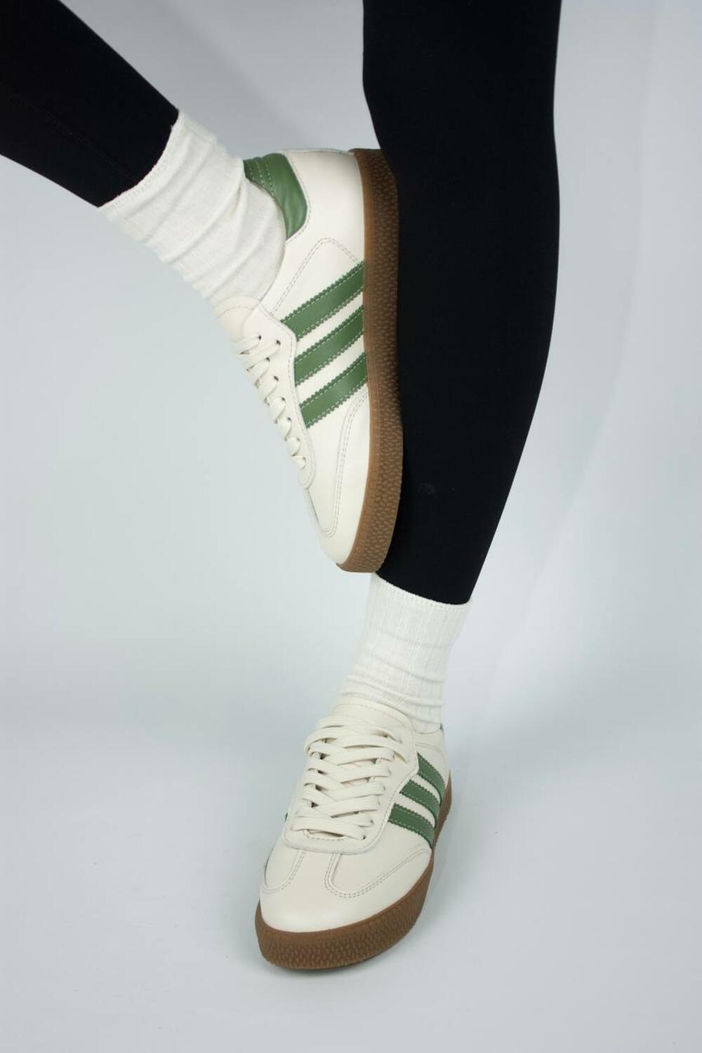 Кеди "три полоси", ШКІРА, Т-1-21413 лотос+зелений, 39