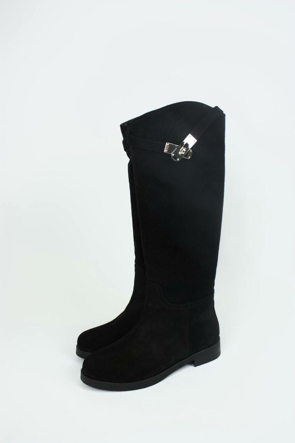 Чоботи жокейські, ЗАМШ, C-7-2555 чорний, 40