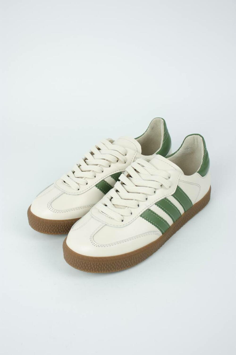 Кеди "три полоси", ШКІРА, Т-1-21413 лотос+зелений, 39