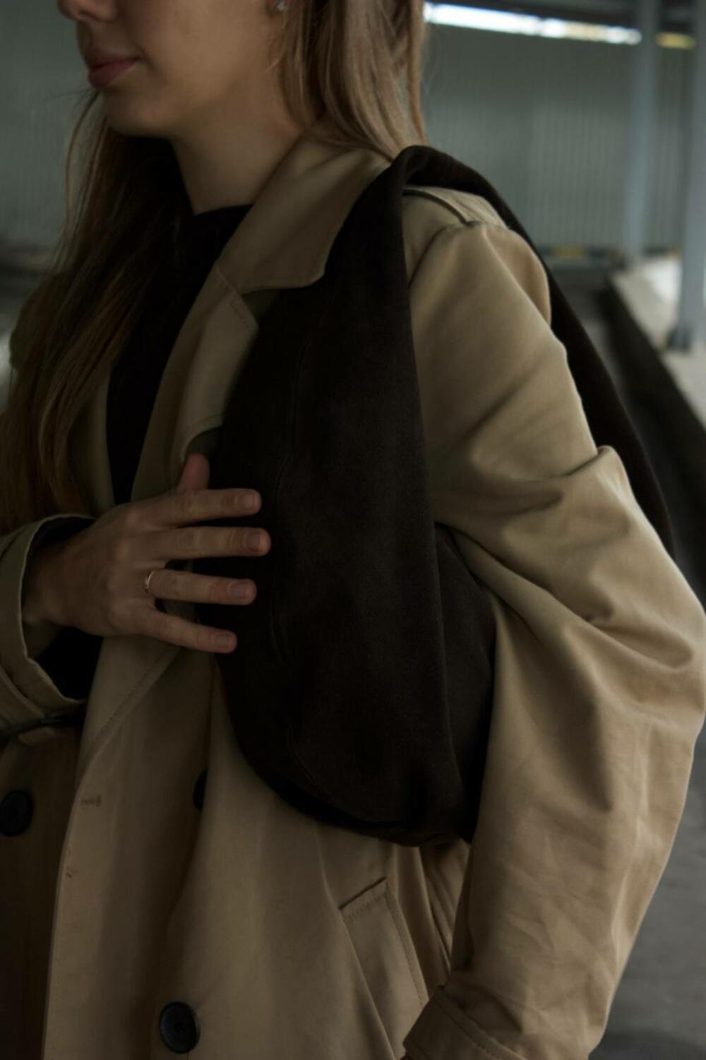 Сумка замшева, MOON, 1022 Шоколад