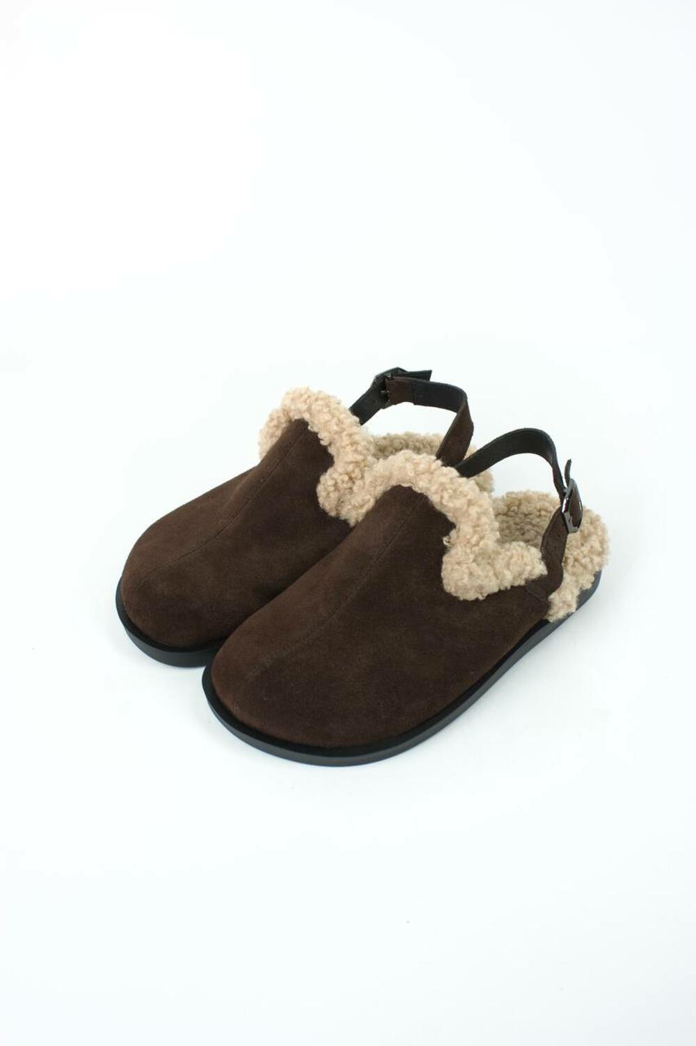 Клоги натуральні з хутром, 246 Шоколад, 41