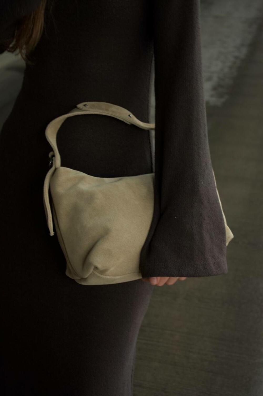 Сумка замшева, медіа, 1005 світлий пісок