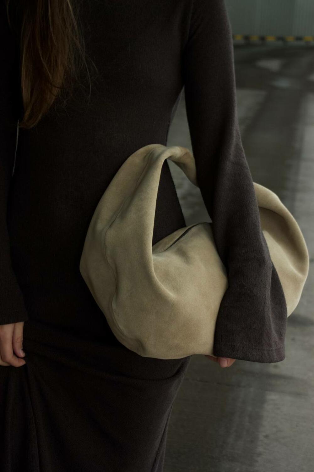 Сумка замшева, MOON, 1022 світлий пісок