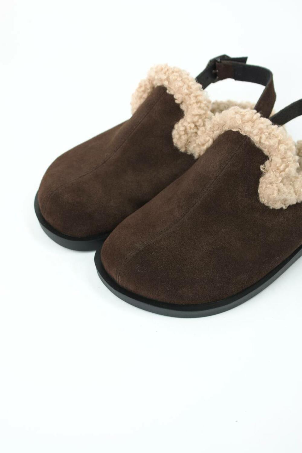 Клоги натуральні з хутром, 246 Шоколад, 41