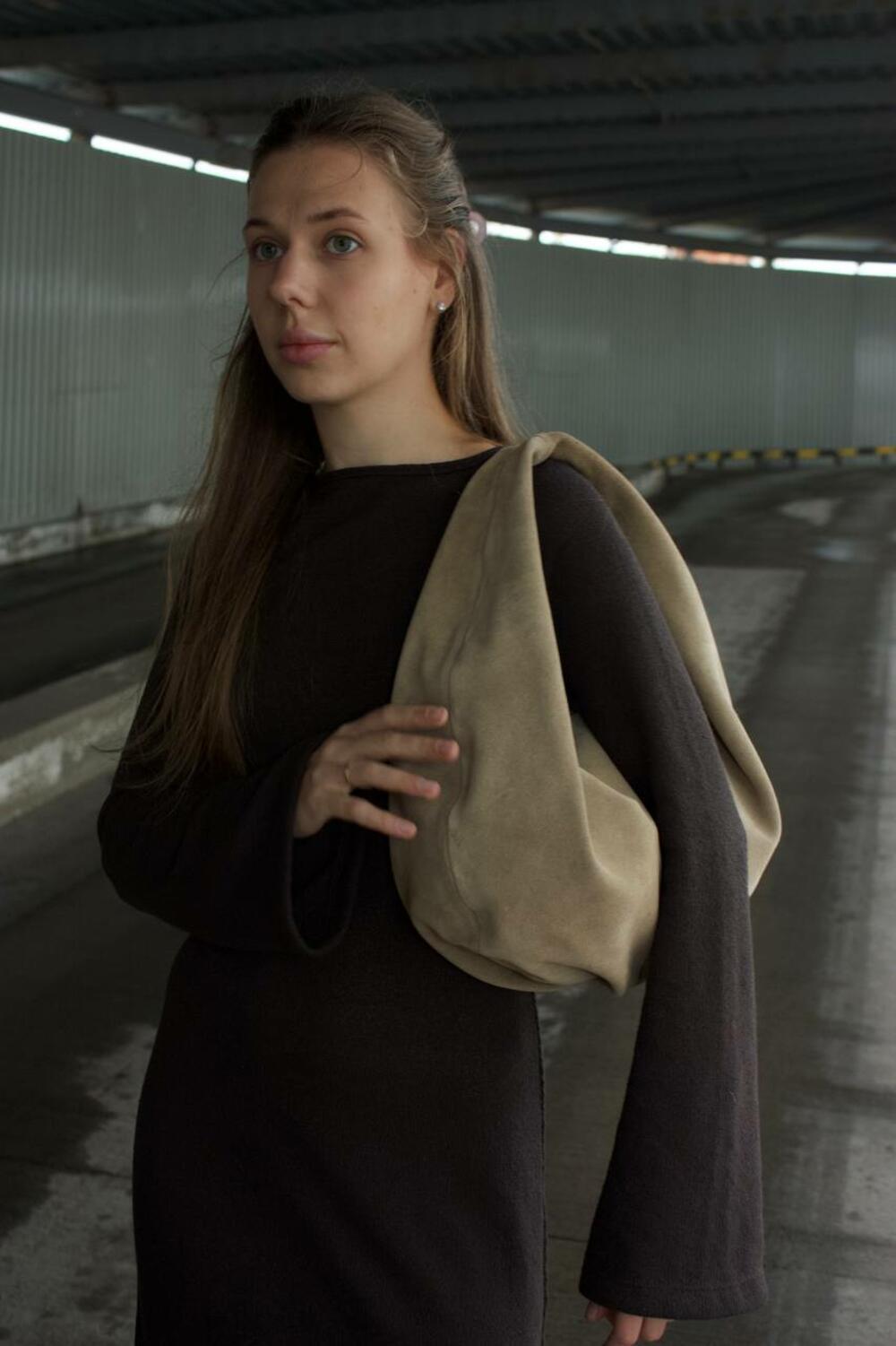 Сумка замшева, MOON, 1022 світлий пісок