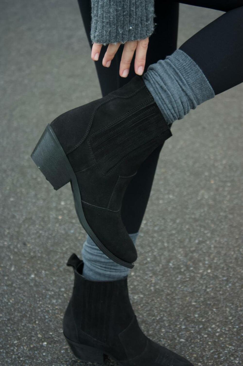 Ковбойки натуральні низькі, К-4-10104 чорний, 40