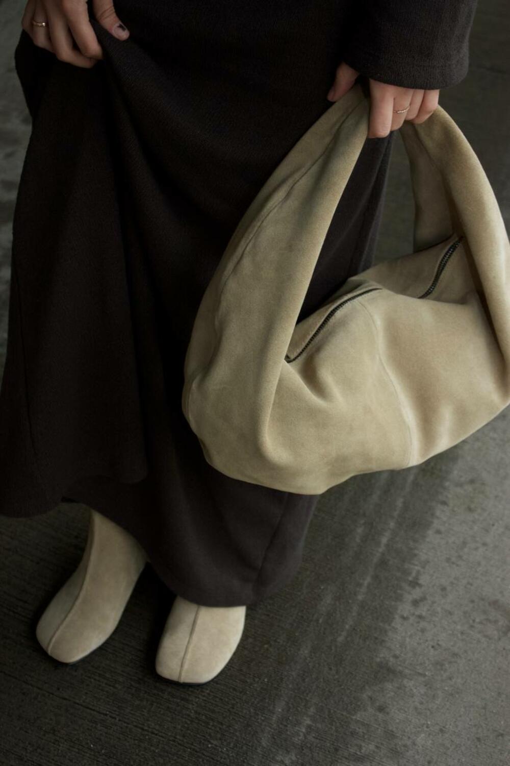 Сумка замшева, MOON, 1022 світлий пісок